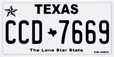 TX license plate CCD7669