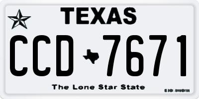 TX license plate CCD7671