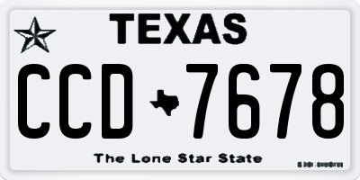 TX license plate CCD7678