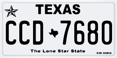 TX license plate CCD7680