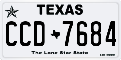 TX license plate CCD7684