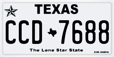 TX license plate CCD7688