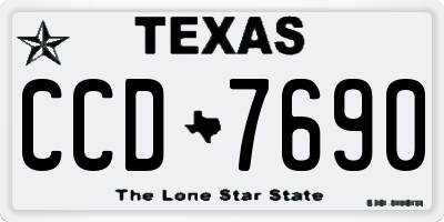 TX license plate CCD7690