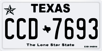 TX license plate CCD7693