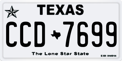 TX license plate CCD7699