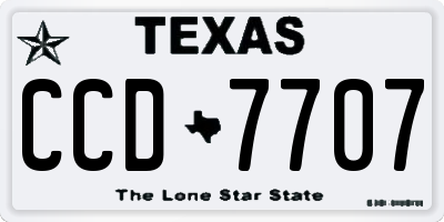 TX license plate CCD7707