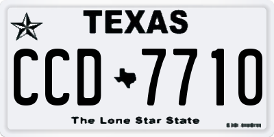 TX license plate CCD7710