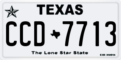 TX license plate CCD7713