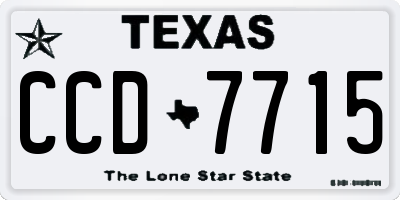 TX license plate CCD7715