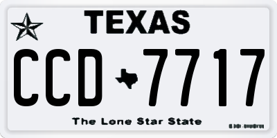 TX license plate CCD7717