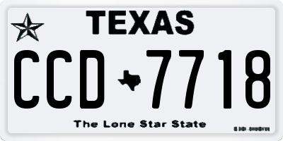 TX license plate CCD7718