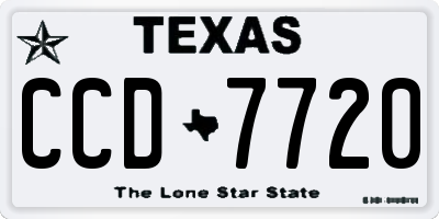 TX license plate CCD7720
