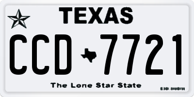 TX license plate CCD7721