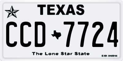 TX license plate CCD7724