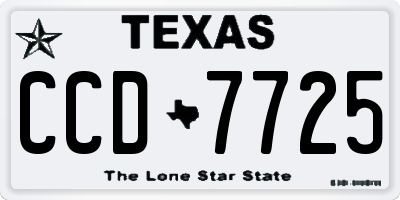 TX license plate CCD7725