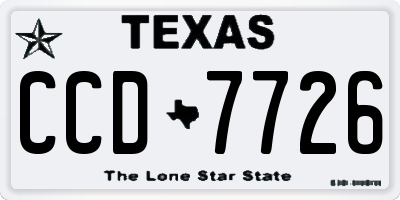 TX license plate CCD7726
