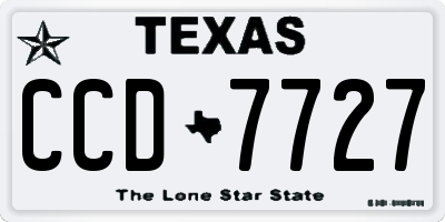 TX license plate CCD7727