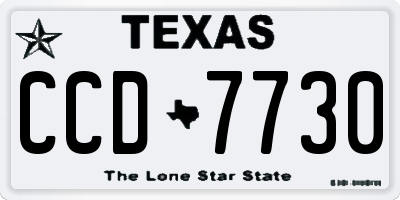 TX license plate CCD7730