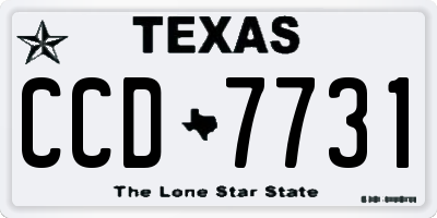 TX license plate CCD7731