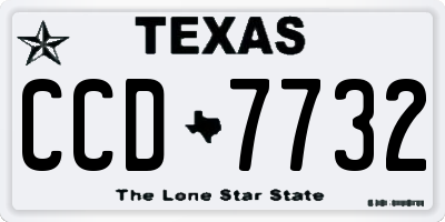 TX license plate CCD7732