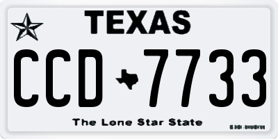 TX license plate CCD7733