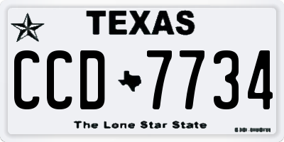 TX license plate CCD7734