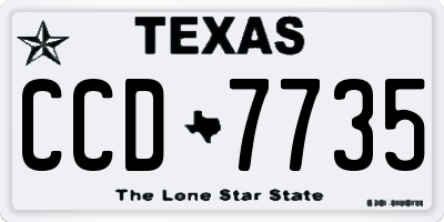 TX license plate CCD7735