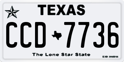 TX license plate CCD7736