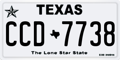 TX license plate CCD7738