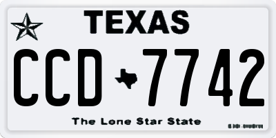TX license plate CCD7742