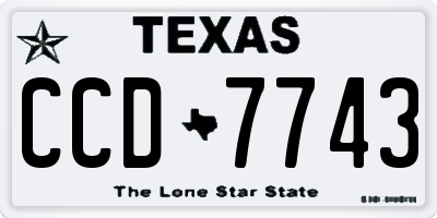 TX license plate CCD7743