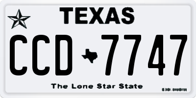 TX license plate CCD7747