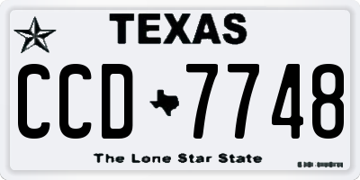 TX license plate CCD7748