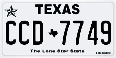 TX license plate CCD7749