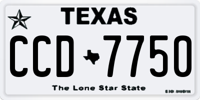 TX license plate CCD7750