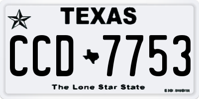 TX license plate CCD7753