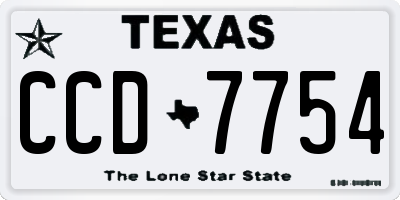 TX license plate CCD7754