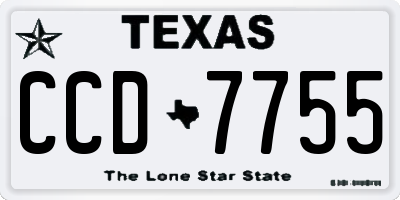 TX license plate CCD7755