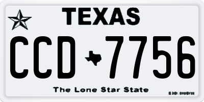 TX license plate CCD7756