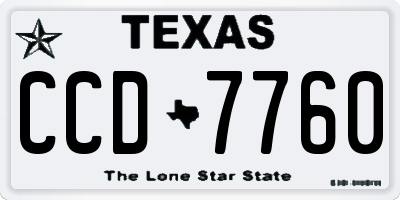 TX license plate CCD7760