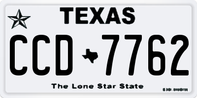 TX license plate CCD7762