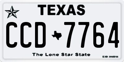 TX license plate CCD7764
