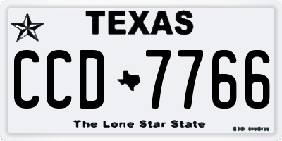 TX license plate CCD7766