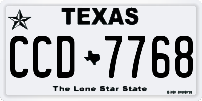 TX license plate CCD7768
