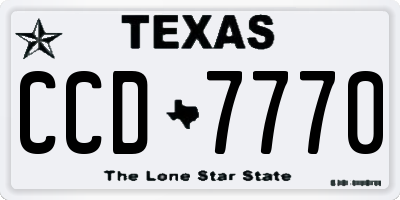 TX license plate CCD7770