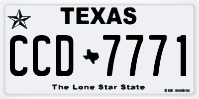 TX license plate CCD7771
