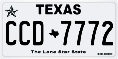 TX license plate CCD7772