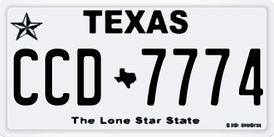 TX license plate CCD7774