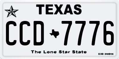 TX license plate CCD7776