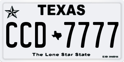 TX license plate CCD7777